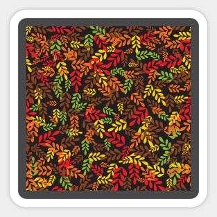 Colorful leaves pattern Sticker